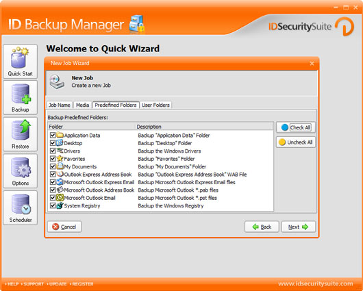 Click to view ID Backup Manager 1.2 screenshot