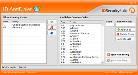 Click to view ID AntiDialer 1.2 screenshot