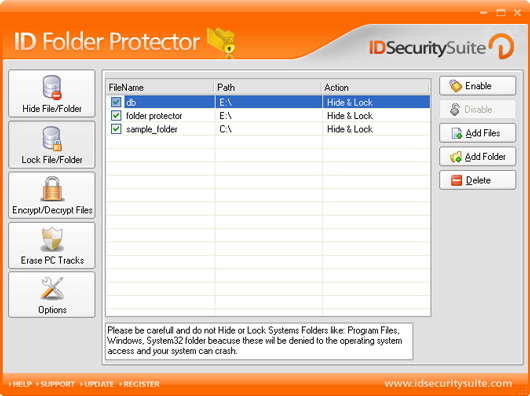 Click to view ID Folder Protector 1.2 screenshot